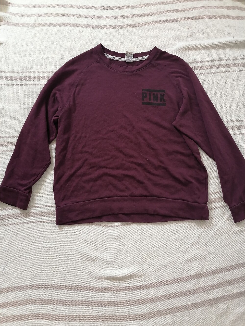 PINK Burgundy Crewneck Sweatshirt